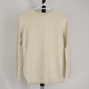 Banana Republic Sunday Sunday Wool Blend Cream Raglan Knit Crewneck Sweater Sz S
